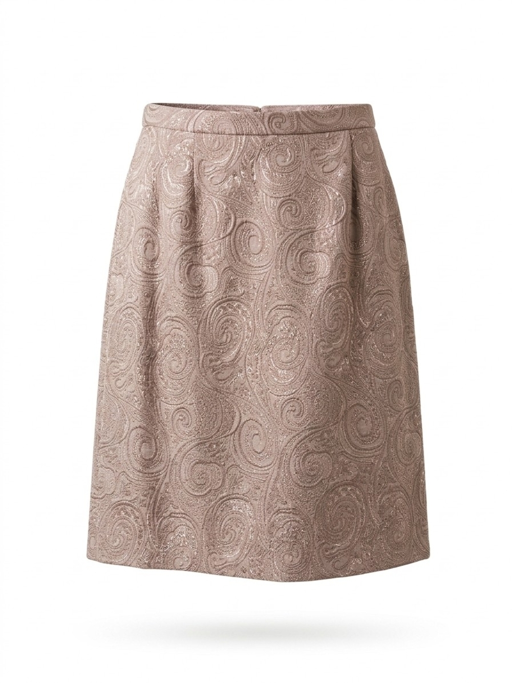 Studio Paisley Jacquard A-Line Skirt in Dusty Rose